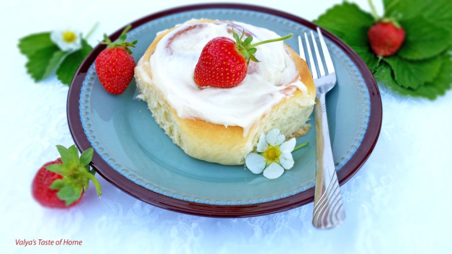 Strawberry Rolls with Cream Cheese Frosting